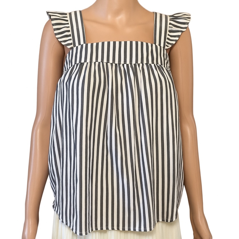 SHEIN Black and White Striped Blouse